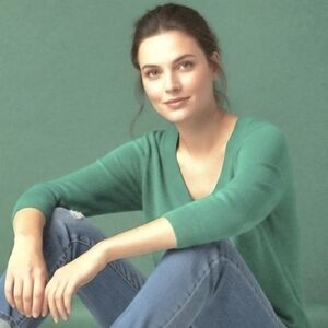 International Concepts INC True Green 3/4 Sleeve Scoop Neck Sweater Worn Once